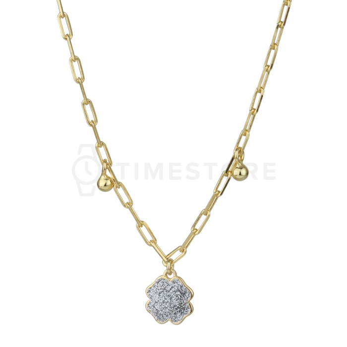 Stříbrný náhrdelník ve zlaté barvě s přívěsky