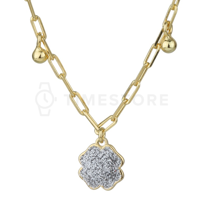 Stříbrný náhrdelník ve zlaté barvě s přívěsky