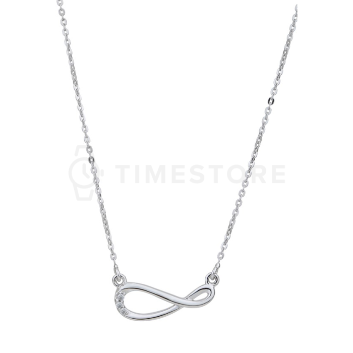 Strieborný náhrdelník s diamantom, nekonečno