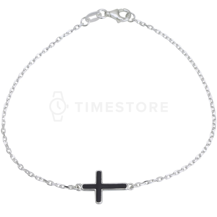 Strieborný náramok s krížikom