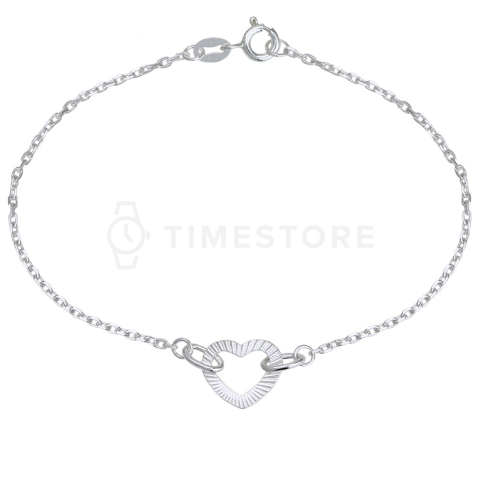 Stříbrný náramek s přívěskem ve tvaru srdce