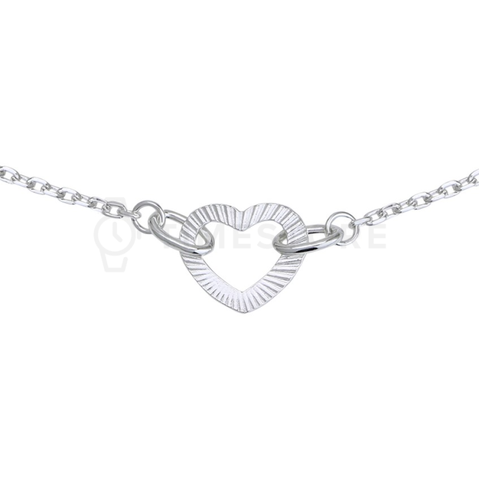 Stříbrný náramek s přívěskem ve tvaru srdce