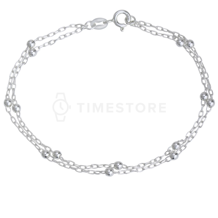 Dvojitý strieborný náramok