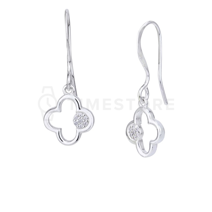 Srebrni uhani, okrašeni s kubičnimi cirkoni