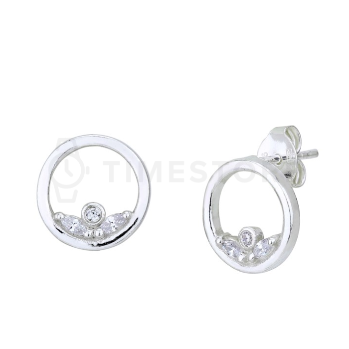 Strieborné náušnice zdobené zirkónmi