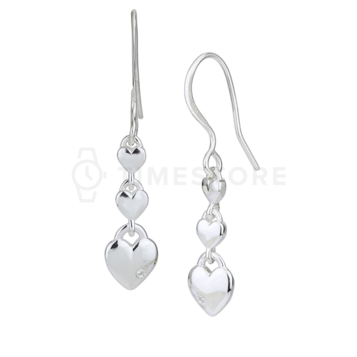 Strieborné náušnice so srdiečkami