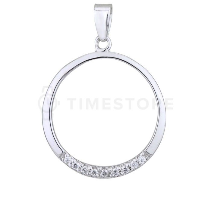 Okrugli srebrni privjesak s dijamantom